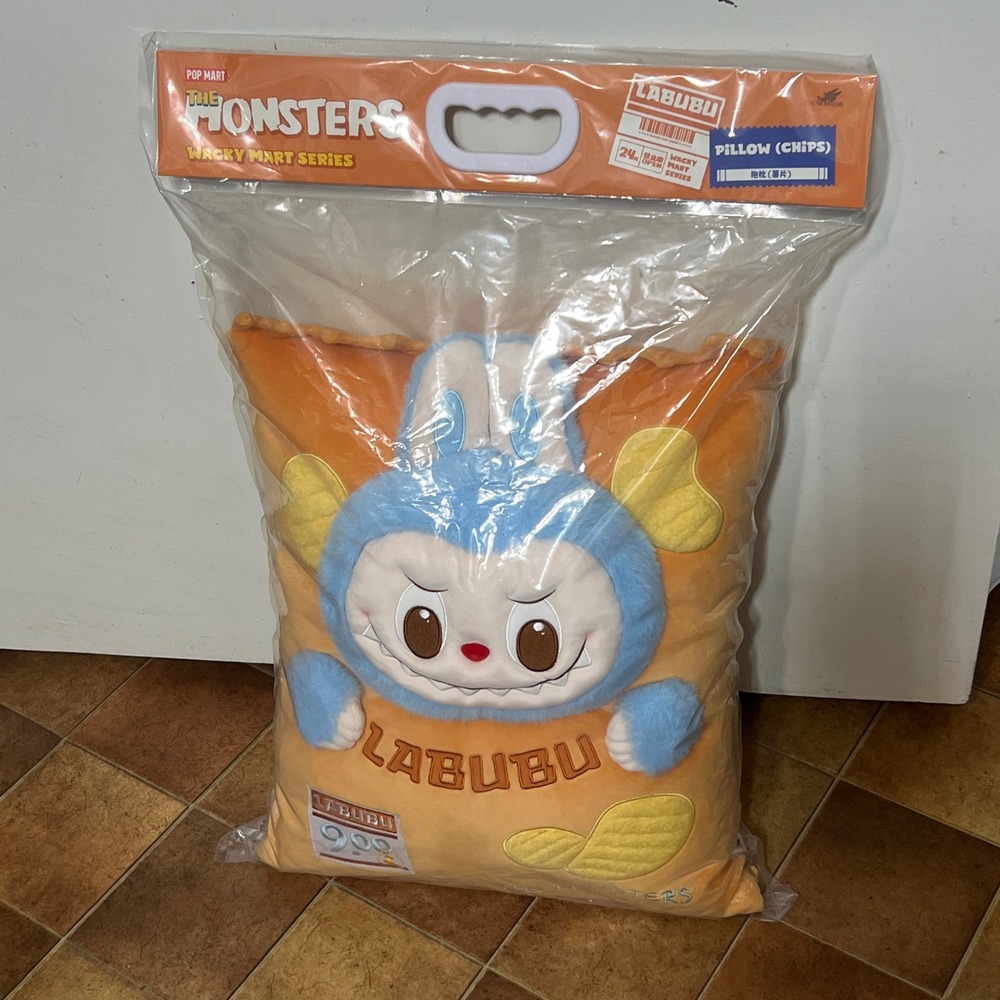 Pop Mart LABUBU The Monsters Wacky Mart Series Pillow‎ Orange 3D Effect Plush